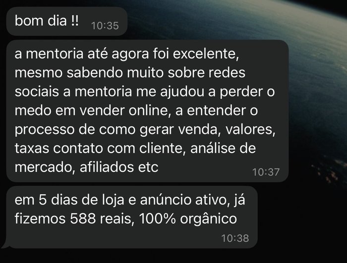 Feedback de aluno do Virada Seller