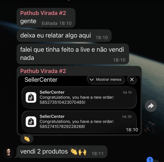 Notificação de pedido, aluno do Virada Seller