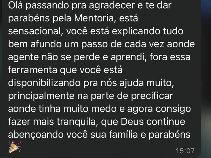 Feedback de aluno do Virada Seller