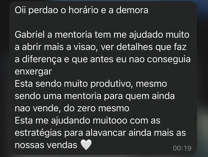 Feedback de aluno do Virada Seller